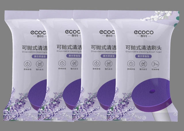 ECOCO Pack of disposable cleaning heads infused with lavender fragrance. A fresh alternative to the lemon-scented refills.
