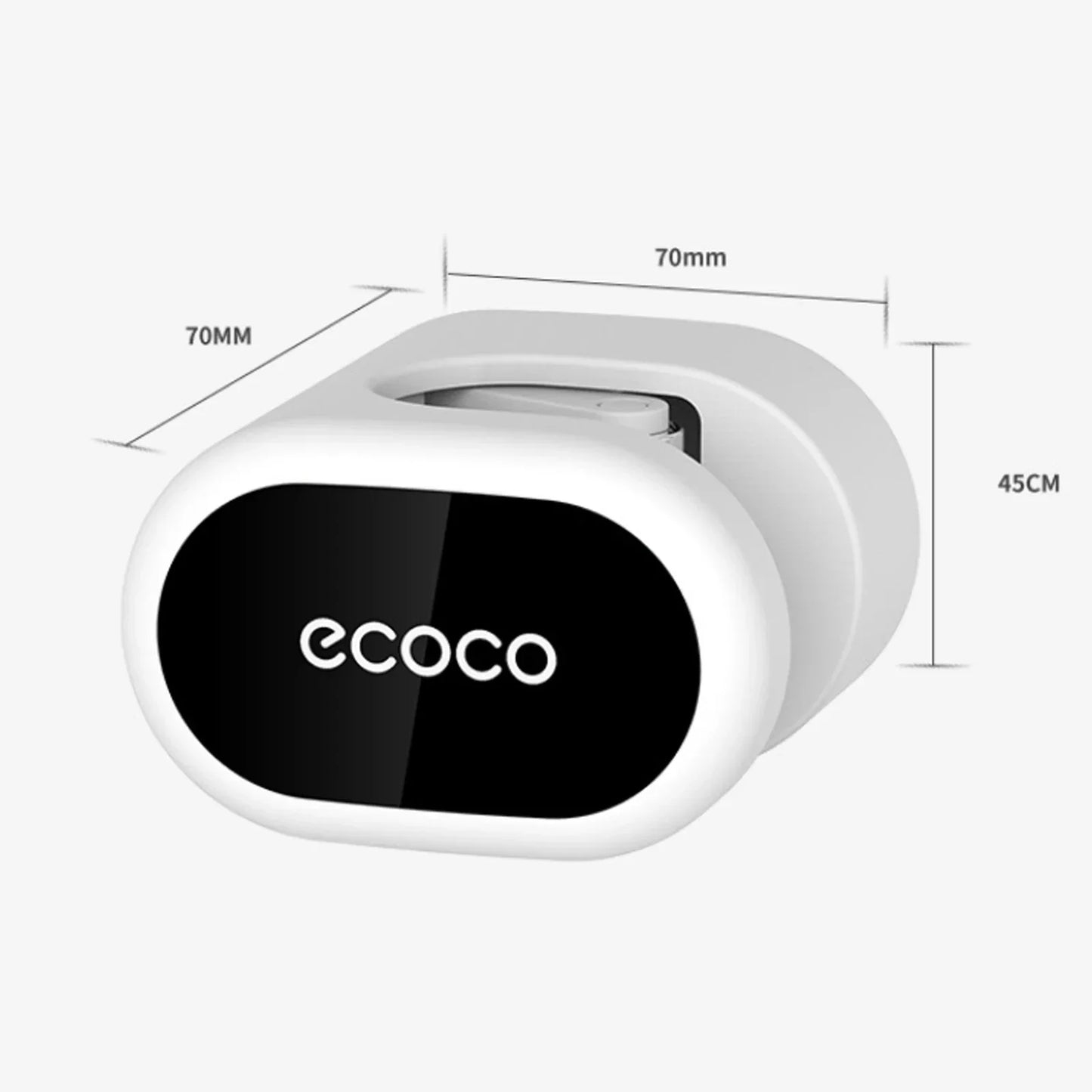 Modern Ecoco self-adhesive mop and broom holder with a sleek design, offering easy wall mounting for efficient storage.